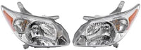 Set Of 2 Front Head Light Assembly Plastic Left Driver & Right Passenger Side Direct Replacement Compatible With 2005-2008 Pontiac Vibe GM2503249 GM2502249 88973539 88973540
