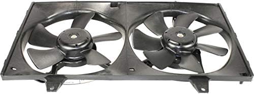 Front Radiator Cooling Dual Fan Plastic Direct Replacement Compatible with 1995-1999 Nissan Maxima / 1996-1999 Infiniti I30 IN3115101 NI3115103 NI3115109 214812L700 214813L900