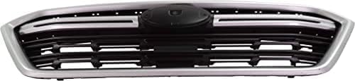 Front Grille Primed Shell And Insert Plastic With Silver Molding Direct Replacement Compatible With 2018-2019 Subaru Outback SU1200173 91121AL16B