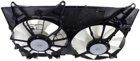 Front Radiator Cooling Dual Fan Assembly Plastic Direct Replacement Compatible with 2001-2007 Toyota Highlander / 2001-2003 Lexus RX300 LX3115102 1671120120
