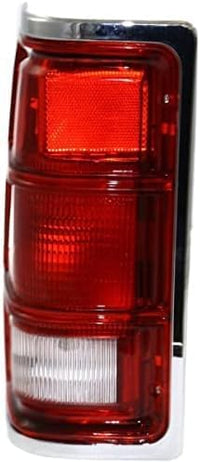 Set OF 2 Tail Light Lens And Housing With Chrome Outer Trim Right Passenger & Left Driver Side Direct Replacement Compatible With 1987-1996 Dodge Dakota CH2800110 CH2801110 4482577
