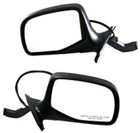 Front Side View Chrome Mirror Set Power Glass Manual Folding Right Passenger & Left Driver Side Direct Replacement Compatible With 1992-1997 Ford Bronco, F-150 F-250 F-350 FO1321124
