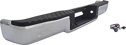Step Bumper Assembly Chrome Steel With Rear Object Sensor Holes Direct Replacement Compatible With 2004-2006 Ford F-150/2006 Lincoln Mark LT FO1103119 4L3Z17906BA-PFM