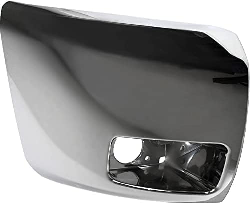 Front Bumper End Caps Chrome With Fog Lights Assembly Plastic Left Driver & Right Passenger Side Direct Replacement Compatible With 2007-2013 Chevrolet Silverado 1500