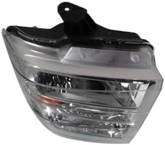 Front Bumper Chrome Steel + Head Light Assembly Left Driver & Right Passenger Side Direct Replacement Compatible With 2008-2019 Ford Econoline Van