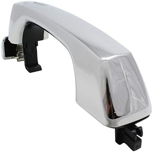 Set of 2 Front & Rear Exterior Door Handle + Cap Chrome Plastic Right Passenger & Left Driver Side Direct Replacement Compatible with 2006-2010 Hummer H3 FDH010179 25832249