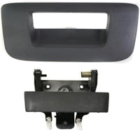 Tailgate Outside Handle Lever + Bezel Textured Direct Replacement Compatible with 2007-2014 GMC Sierra/Chevrolet Silverado GM1915125 GM1916107 20955300 15140549 22755303