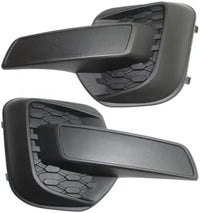 Set Of 2 Front Fog Light Cover Textured Plastic Left Driver & Right Passenger Side Direct Replacement Compatible With 2010-2015 Chevrolet Equinox GM1039128 GM1038128 25798750 25798751