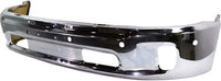 Front Bumper Chrome Steel With Parking Aid Sensor & Fog Light Holes + License Plate Bracket Direct Replacement Compatible With 2014-2018 Ram 1500 CH1002402 CH1068127 68160857AA