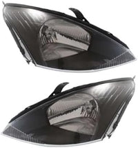 Set of 2 Front Headlight Assembly With Gray Interior Right Passenger & Left Driver Side Direct Replacement Compatible With 2003-2004 Ford Focus FO2502199 FO2503199 3S4Z13008AD