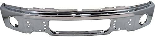 Front Bumper Face Bar Chrome With Fog Light Holes Direct Replacement Compatible With 2009-2014 Ford F-150 FO1002411 9L3Z17757B