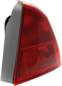Set Of 2 Tail Light Outer Assembly Plastic Left Driver & Right Passenger Side Direct Replacement Compatible With 2001-2003 Acura EL / 2001-2002 Honda Civic HO2801133 HO2800133