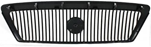 Front Grille Primed Shell and Insert Plastic Direct Replacement Compatible With 2003-2004 Mercury Marauder FO1200409 4W3Z8200AAA