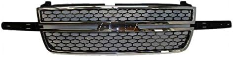 Front Grille Assembly Chrome + Molding Right Passenger and Left Driver Side Direct Replacement Compatible With 2003-2006 Chevrolet Silverado GM1200546 GM1212105 GM1213105 12335956