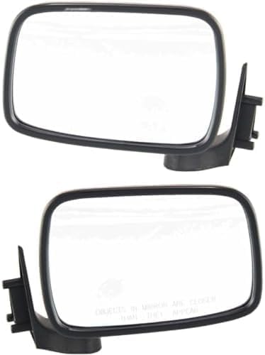 Set Of 2 Front Mirror Manual Folding Non-Heated Chrome Right Passenger & Left Driver Side Direct Replacement Compatible With 1986-1993 Mazda Pickup MA1320110 MA1321110 UE5569180