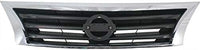 Front Bumper Cover Primed + Grille Chrome Shell & Black Insert Direct Replacement Compatible With 2013-2015 Nissan Altima NI1200250 NI1000285 623103TA0A 620223TA0H