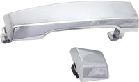 Front Exterior Door Handle + Cap Chrome Plastic Without Keyhole Right Passenger Side Direct Replacement Compatible with 2004-2018 Nissan Titan FDH010268 80646ZC00A