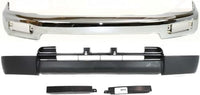 Front Bumper Chrome Steel + Lower Valance Panel Primed + Extension Fillers + Signal Lights Right & Left Side Direct Replacement Compatible With 1996-1998 Toyota 4Runner TO1002162
