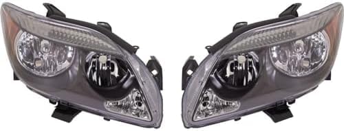 Set Of 2 Front Head Light Assembly Lens And Housing Plastic Left Driver & Right Passenger Side Direct Replacement Compatible With 2005-2007 Scion tC SC2502101 SC2503101