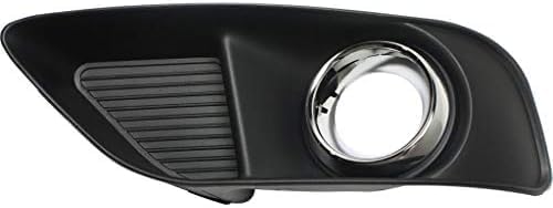 Set Of 2 Front Fog Light Molding Primed Plastic With Chrome Trim Left Driver & Right Passenger Side Direct Replacement Compatible With 2012-2014 Chrysler 300 CH1039150 CH1038150