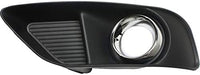Set Of 2 Front Fog Light Molding Primed Plastic With Chrome Trim Left Driver & Right Passenger Side Direct Replacement Compatible With 2012-2014 Chrysler 300 CH1039150 CH1038150