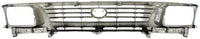 Front Grille Assembly Chrome Shell With Primed Insert Plastic Direct Replacement Compatible With 1995-1996 Toyota Tacoma TO1200193 5310035300