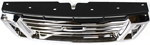 Front Grille Chrome Shell With Black Insert Plastic Direct Replacement Compatible With 2006-2010 Ford Explorer / 2007-2010 Sport Trac FO1200477 8L2Z8200CA