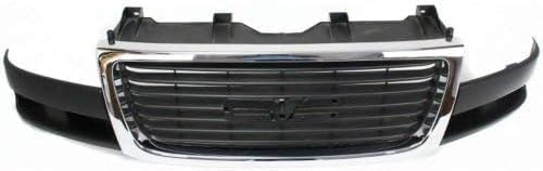 Front Grille Chrome Shell/Painted Black Insert Direct Replacement Compatible With 2003-2023 GMC Savana 1500 2500 3500 GM1200532 84689071