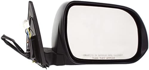 Set Of 2 Front Power Mirror Manual Folding Heated Primed Plastic Right Passenger & Left Driver Side Direct Replacement Compatible With 2008-2013 Toyota Highlander TO1320246 TO1321246