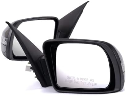 Set Of 2 Front Power Mirror Manual-Folding Non-Heated Primed Plastic Left Driver & Right Passenger Side Direct Replacement Compatible With 2007-2012 Nissan Altima NI1320220 NI1321220