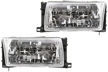 Set Of 2 Front Headlight Assembly Right Passenger & Left Driver Side Direct Replacement Compatible With 1996-1998 Mercury Villager/Nissan Quest NI2502119 NI2503119 F6XZ13N053BB