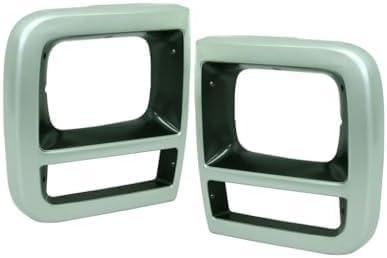 Set Of 2 Front Head Light Door Bezel Left Driver & Right Passenger Side Direct Replacement Compatible With 1994-1996 Chevrolet/GMC G-Series GM2513181 GM2512181 15685964 15685963