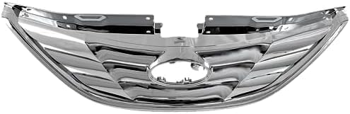 Front Grille Assembly Chrome Shell And Insert Direct Replacement Compatible With 2011-2013 Hyundai Sonata HY1200154 863503S100