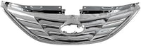 Front Grille Assembly Chrome Shell And Insert Direct Replacement Compatible With 2011-2013 Hyundai Sonata HY1200154 863503S100