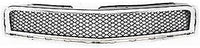 Front Bumper Upper & Lower Grille Chrome Shell And Primed Insert Direct Replacement Compatible With 2009-2012 Chevrolet Traverse GM1200615 GM1036120 15943196 20756061