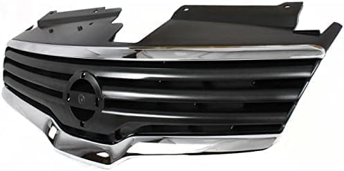 Front Grille Assembly Chrome Shell & Painted Dark Gray Insert Direct Replacement Compatible With 2007-2009 Nissan Altima NI1200221 62070ZN50A