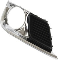 Set Of 2 Front Fog Light Molding Primed With Chrome Trim Left Driver & Right Passenger Side Direct Replacement Compatible With 2011-2012 Toyota Avalon TO1039156 TO1038156 5203007040