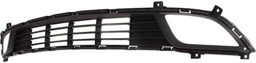 Front Bumper Grille Textured Dark Gray Plastic With Pre-Collision System Direct Replacement Compatible With 2017-2018 Kia Forte KI1036135 86522B0000
