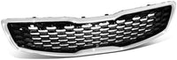 Front Grille Primed Shell And Insert Plastic With Chrome Frame Direct Replacement Compatible With 2017-2018 Kia Forte KI1200191 86350B0010