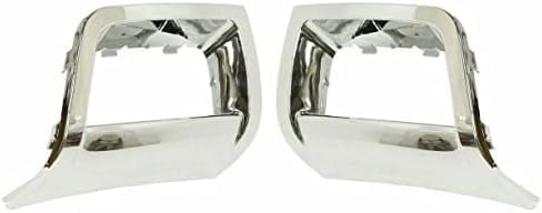 Set Of 2 Front Fog Light Molding Chrome Left Driver & Right Passenger Side Direct Replacement Compatible With 2006-2009 Chevrolet Trailblazer GM1039106 GM1038106 15135188 15135187
