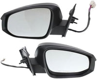 Set Of 2 Front Power Mirror Manual Folding Heated Primed Right Passenger & Left Driver Side With LED Signal Light Replacement Compatible With 2013-2015 Toyota RAV4 TO1321310 TO1320310