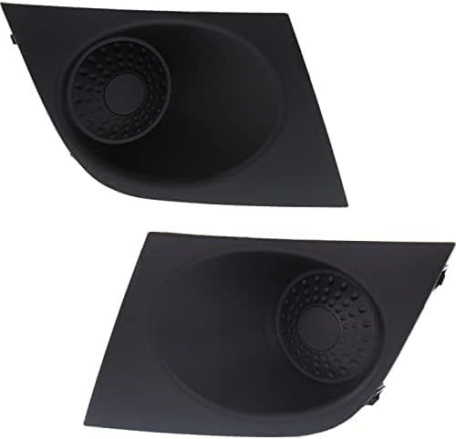 Set Of 2 Front Fog Light Cover Primed Plastic Right Passenger & Left Driver Side Direct Replacement Compatible With 2007-2012 Nissan Versa NI1039111 NI1038111 62256EM30A 62257EM30A