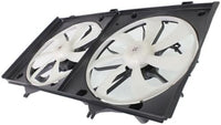 Front Radiator Dual Cooling Fan Assembly Plastic Direct Replacement Compatible with 2007-2009 Toyota Camry TO3115151 163630H010-PFM