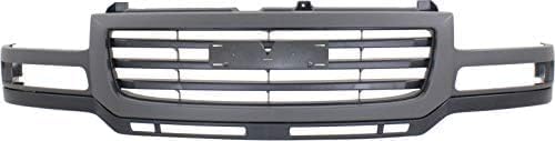 Front Grille Painted Gray Shell With Primed Insert Direct Replacement Compatible With 2003-2007 GMC Sierra 2500HD / 3500 GM1200627 19130794
