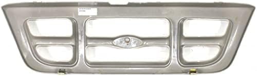 Front Header Panel Thermoplastic And Fiberglass + Grille Textured Gray Shell And Insert Direct Replacement Compatible With 1998-2000 Ford Ranger FO1200343 FO1220215 F87Z8200JA