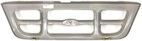 Front Header Panel Thermoplastic And Fiberglass + Grille Textured Gray Shell And Insert Direct Replacement Compatible With 1998-2000 Ford Ranger FO1200343 FO1220215 F87Z8200JA