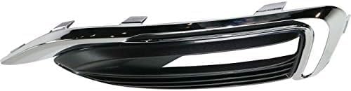 Set Of 2 Front Fog Light Molding Textured With Chrome Trim Left Driver & Right Passenger Side Direct Replacement Compatible With 2018-2021 Buick Enclave GM1038223 GM1039223