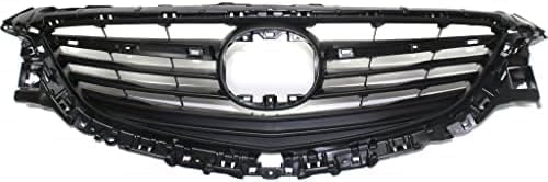 Front Grille Assembly Textured Gray Shell and Insert Plastic Direct Replacement Compatible With 2014-2017 Mazda 6 MA1200192 GHP950712E
