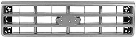Front Grille Assembly Painted Silver Shell And Insert Direct Replacement Compatible With 1989-1991 Ford F-Series FO1200142 E9TZ8200C
