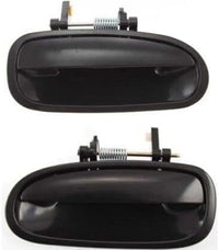 Set Of 2 Rear Exterior Door Handle Smooth Black Plastic Without Keyhole Right Passenger & Left Driver Side Direct Replacement Compatible With 1996-2000 Honda Civic HO1521101 HO1520101